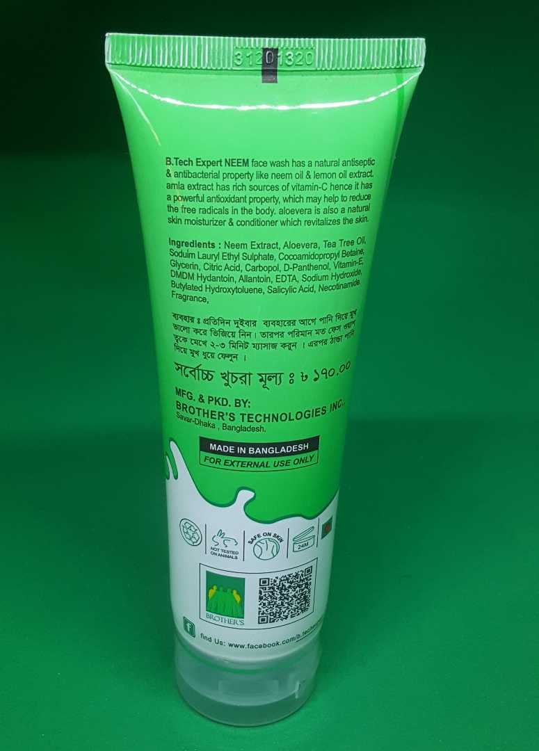 B.Tech Expert Neem Oil Control Purifying Face Wash